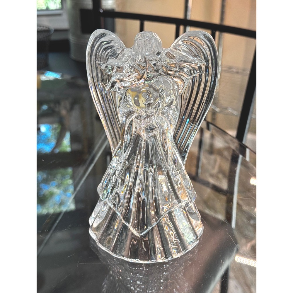 Vintage Deplomb Crystal Angel Taper Candle Holder 1990 Holiday Elegance Series